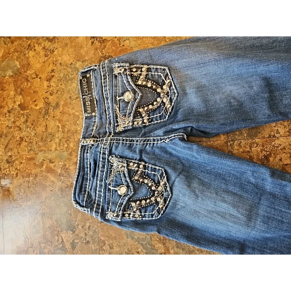 Miss‎ Chic Jeans New Fashion Jean Embellished Pockets Size 3/29WX23
